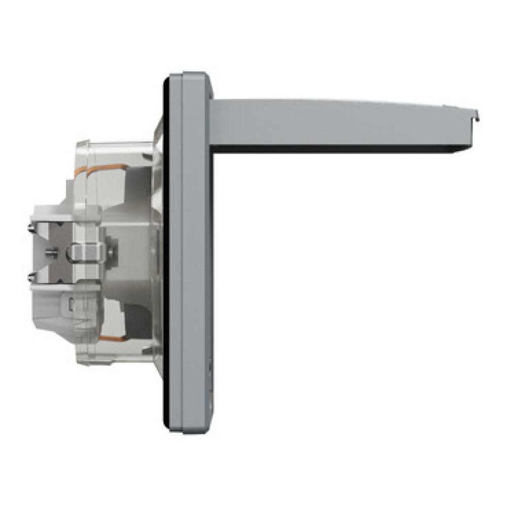 Розетка с заземлением и крышкой IP44 16А Schneider Electric Asfora Сталь EPH3100362