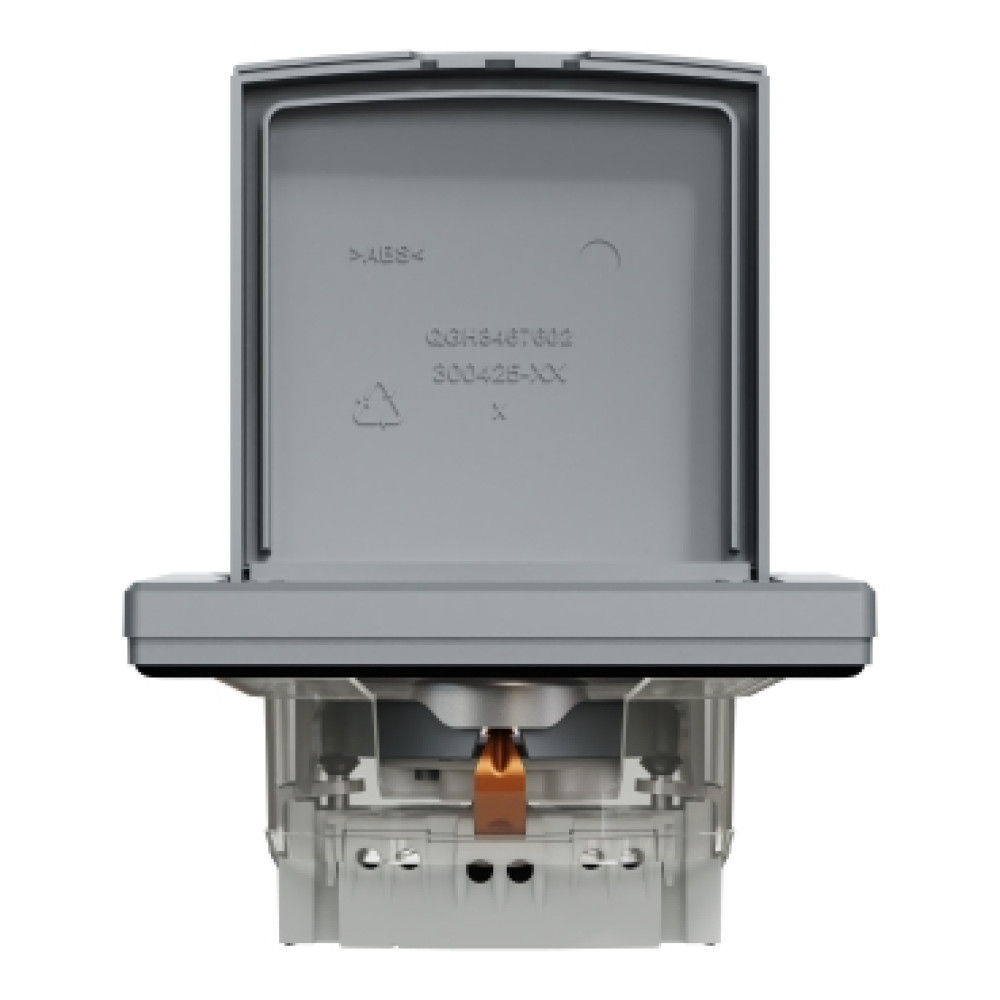 Розетка с заземлением и крышкой IP44 16А Schneider Electric Asfora Сталь EPH3100362