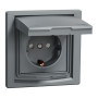 Розетка с заземлением и крышкой IP44 16А Schneider Electric Asfora Сталь EPH3100362 Розетка с заземлением и крышкой IP44 16А Schneider Electric Asfora Сталь EPH3100362