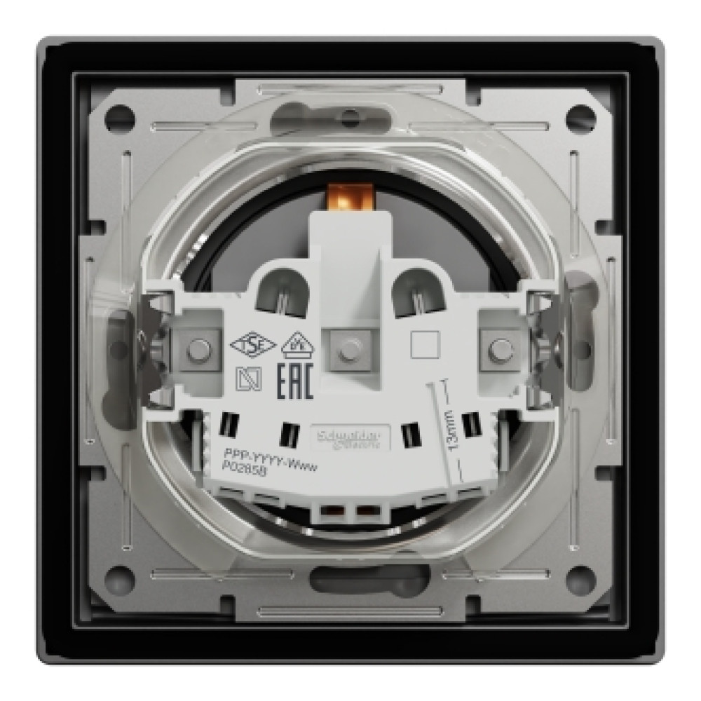 Розетка пылевлагозащищенная с крышкой и заземлением 16А Schneider Electric Asfora IP44 Антрацит EPH3100371