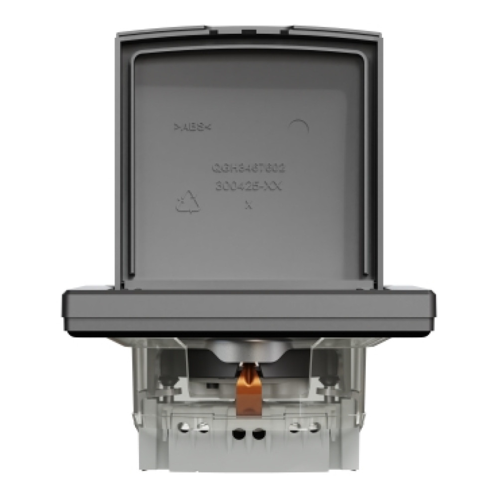 Розетка пылевлагозащищенная с крышкой и заземлением 16А Schneider Electric Asfora IP44 Антрацит EPH3100371