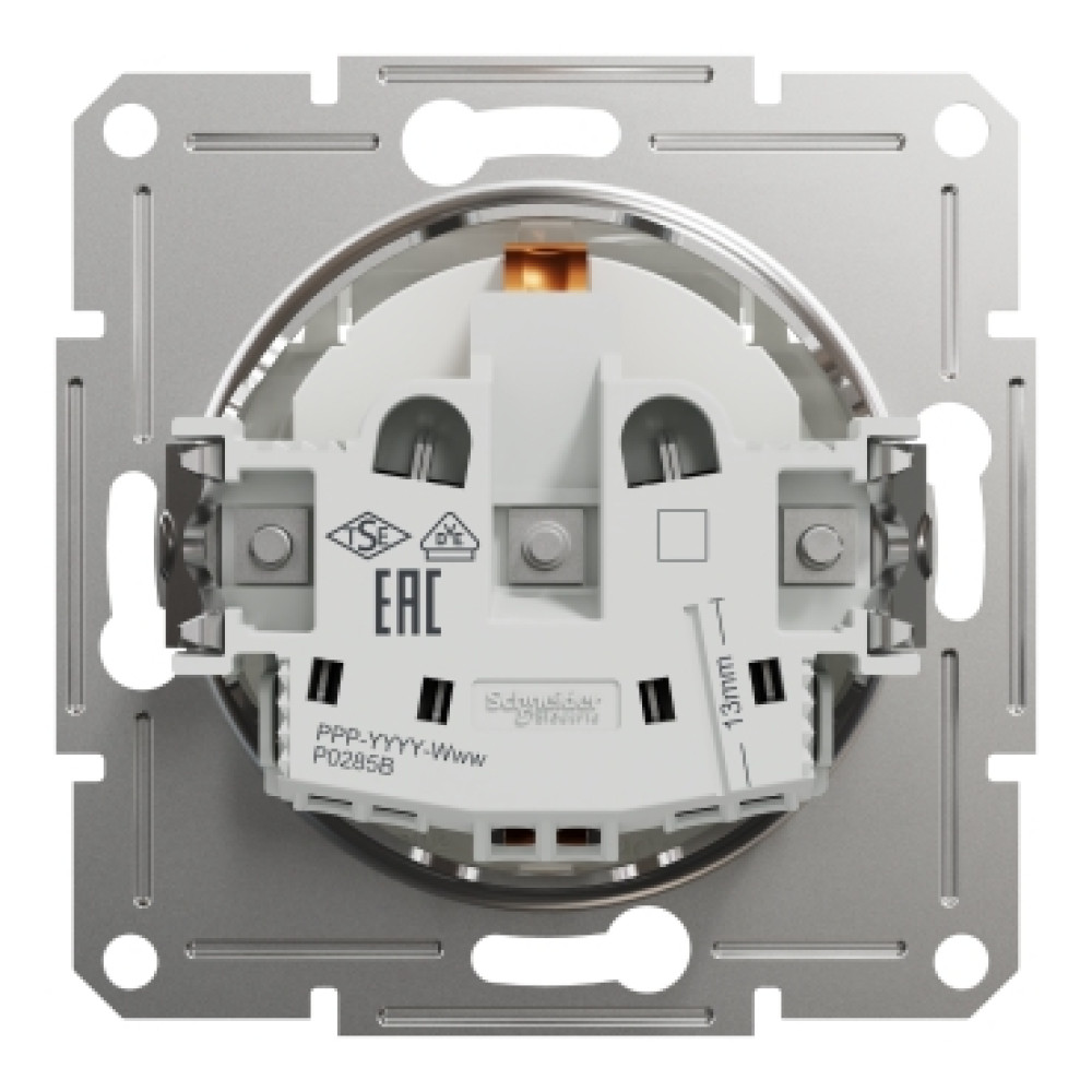 Розетка с крышкой и заземлением Schneider Electric Asfora Белый EPH3170121 (без рамки)