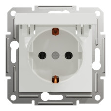 Розетка с крышкой и заземлением Schneider Electric Asfora Белый EPH3170121 (без рамки)