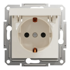 Розетка с заземлением и с крышкой Schneider Electric Asfora Слоновая кость EPH3170123 (без рамки)	