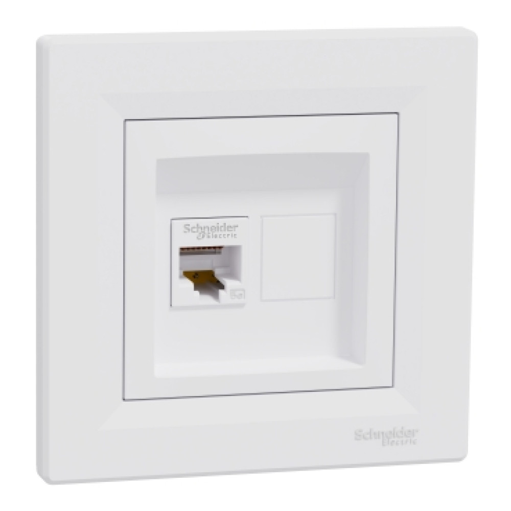 Розетка компьютерная RJ45 cat5e UTP Schneider Electric Asfora Белый EPH4300121