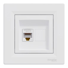 Розетка компьютерная RJ45 cat5e UTP Schneider Electric Asfora Белый EPH4300121