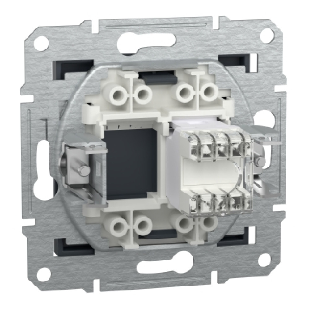 Розетка компьютерная RJ45 cat5e UTP Schneider Electric Asfora Антрацит EPH4300171