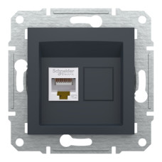 Розетка компьютерная RJ45 cat5e UTP Schneider Electric Asfora Антрацит EPH4300171