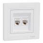 Розетка комп 'ютерна RJ45 cat5e UTP подвійна Schneider Electric Asfora Білий EPH4400121
