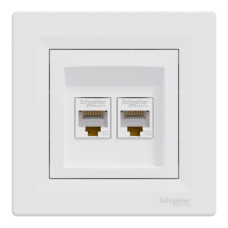 Розетка комп 'ютерна RJ45 cat5e UTP подвійна Schneider Electric Asfora Білий EPH4400121