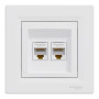 Розетка комп 'ютерна RJ45 cat5e UTP подвійна Schneider Electric Asfora Білий EPH4400121