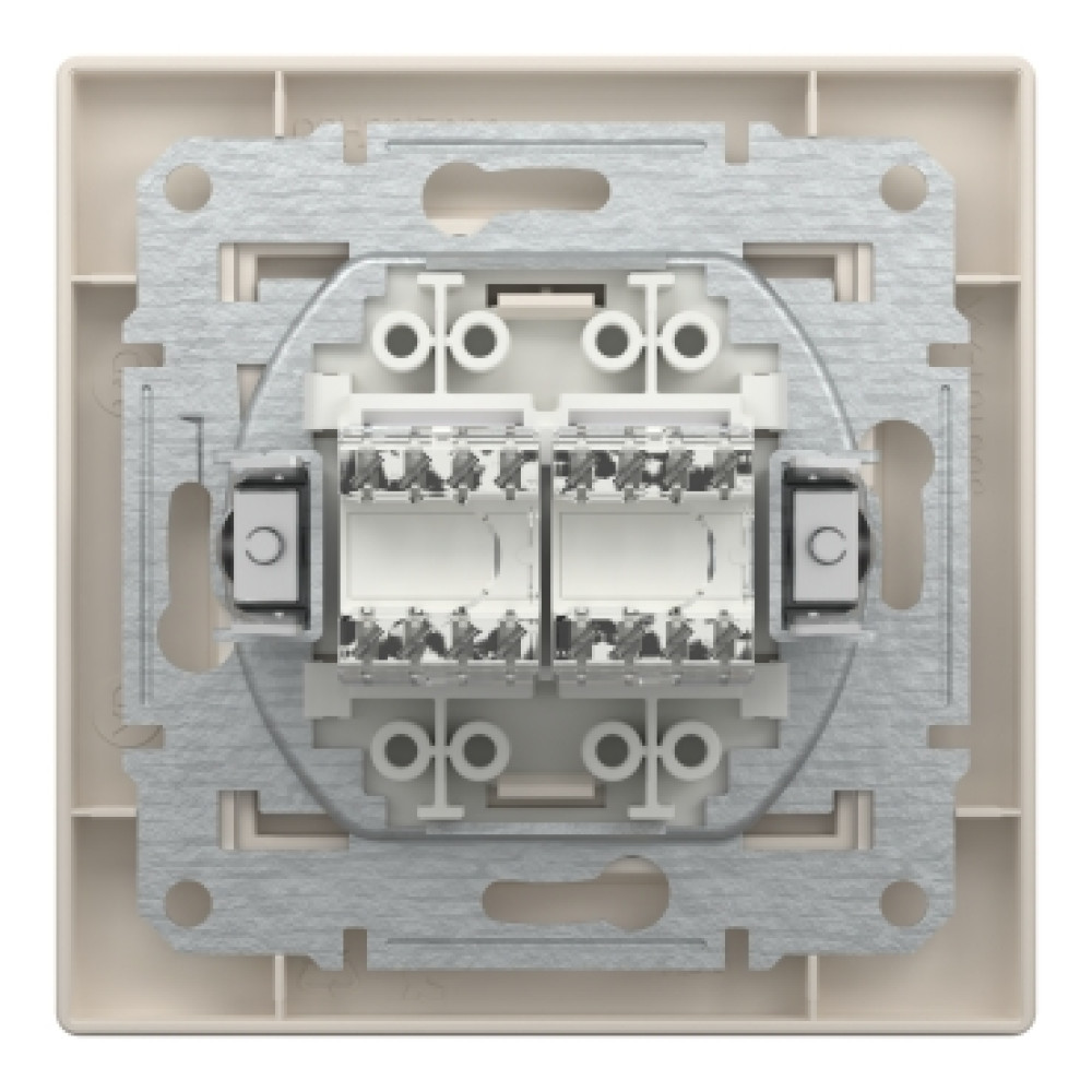 Розетка компьютерная RJ45 cat5e UTP двойная Schneider Electric Asfora Слоновая кость EPH4400123