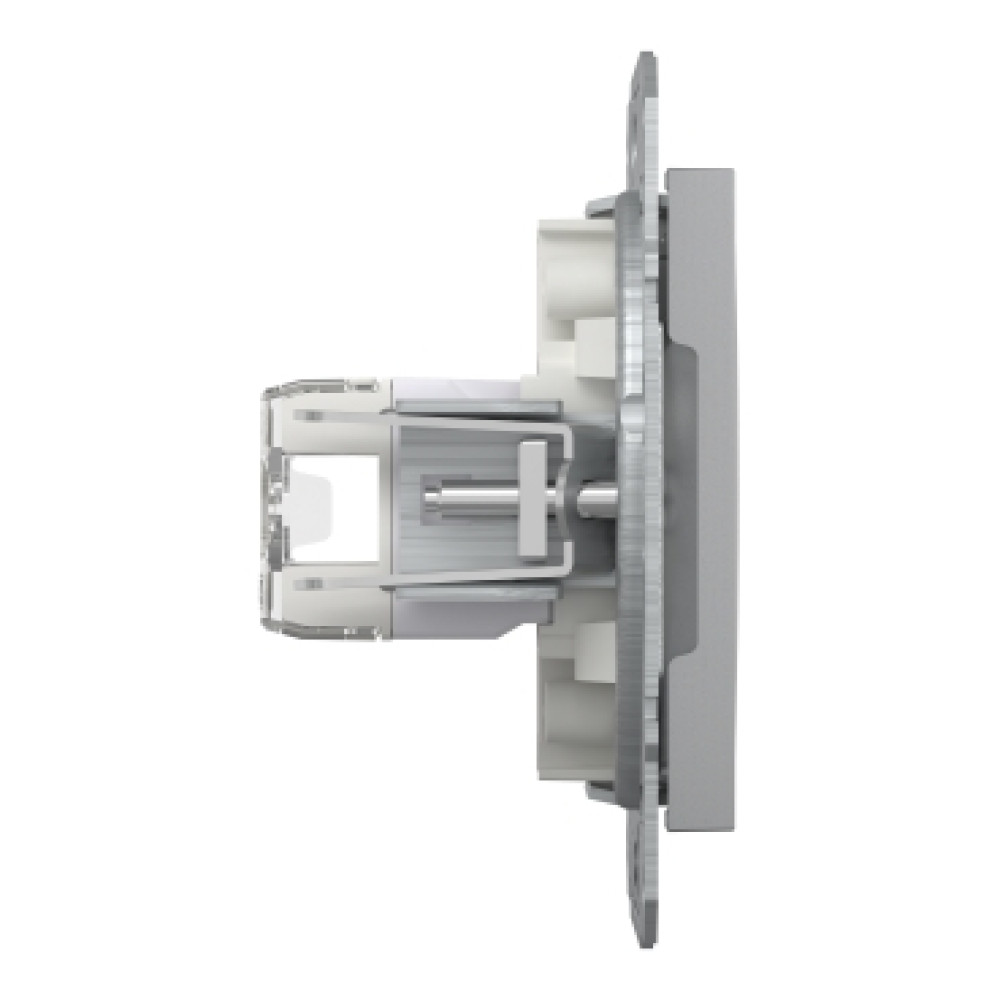 Розетка компьютерная RJ45 cat5 UTP двойная Schneider Electric Asfora Алюминий EPH4400161