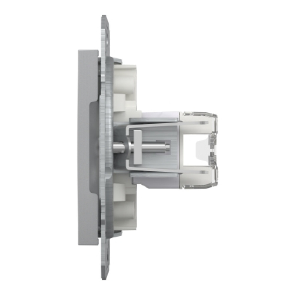 Розетка компьютерная RJ45 cat5 UTP двойная Schneider Electric Asfora Алюминий EPH4400161