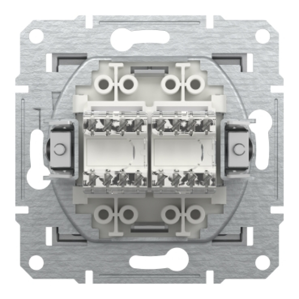 Розетка компьютерная RJ45 cat5 UTP двойная Schneider Electric Asfora Алюминий EPH4400161