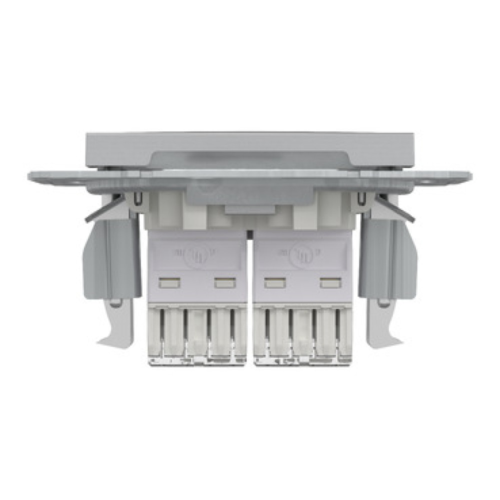 Розетка компьютерная RJ45 cat5 UTP двойная Schneider Electric Asfora Алюминий EPH4400161