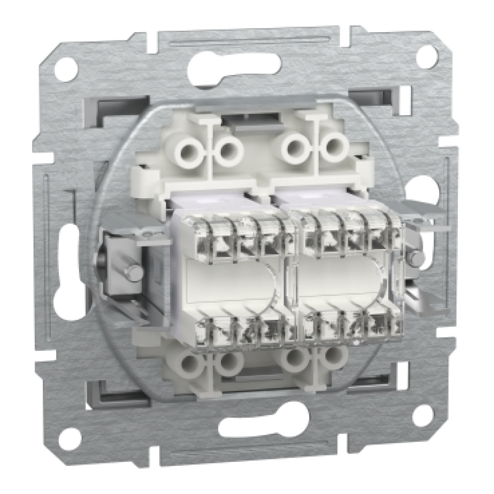 Розетка компьютерная RJ45 cat5 UTP двойная Schneider Electric Asfora Алюминий EPH4400161