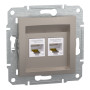 Розетка компьютерная RJ45 cat5e UTP двойная Schneider Electric Asfora Бронза EPH4400169 Розетка компьютерная RJ45 cat5e UTP двойная Schneider Electric Asfora Бронза EPH4400169