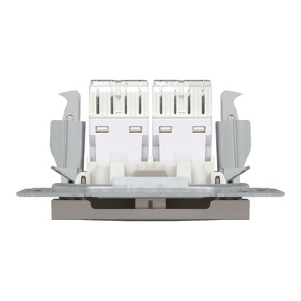 Розетка компьютерная RJ45 cat5e UTP двойная Schneider Electric Asfora Бронза EPH4400169