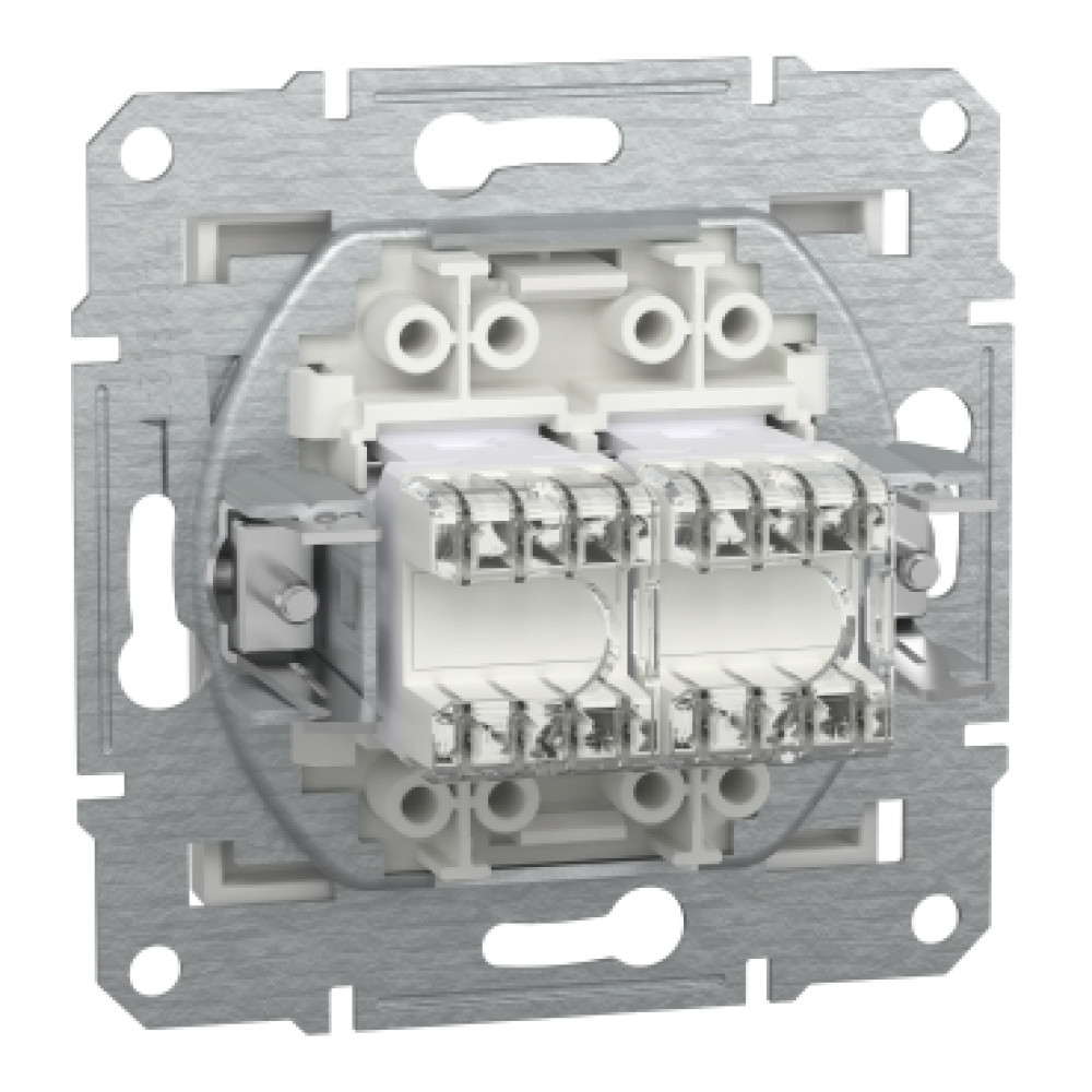 Розетка компьютерная RJ45 cat5e UTP двойная Schneider Electric Asfora Белый EPH4470121 (без рамки)