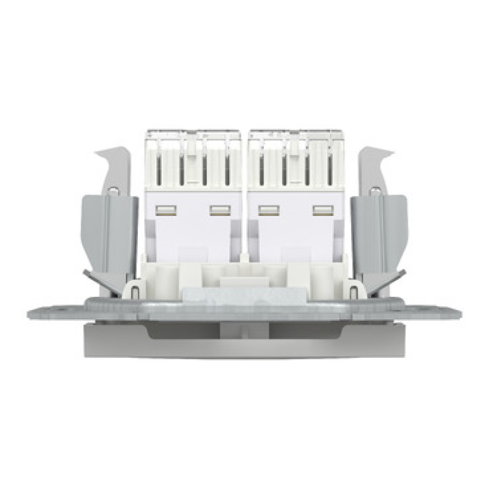 Розетка компьютерная RJ45 cat5e UTP двойная Schneider Electric Asfora Белый EPH4470121 (без рамки)