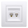 Розетка компьютерная RJ45 cat5e UTP + телефонная RJ11 Schneider Electric Asfora Белый EPH4900121 Розетка компьютерная RJ45 cat5e UTP + телефонная RJ11 Schneider Electric Asfora Белый EPH4900121