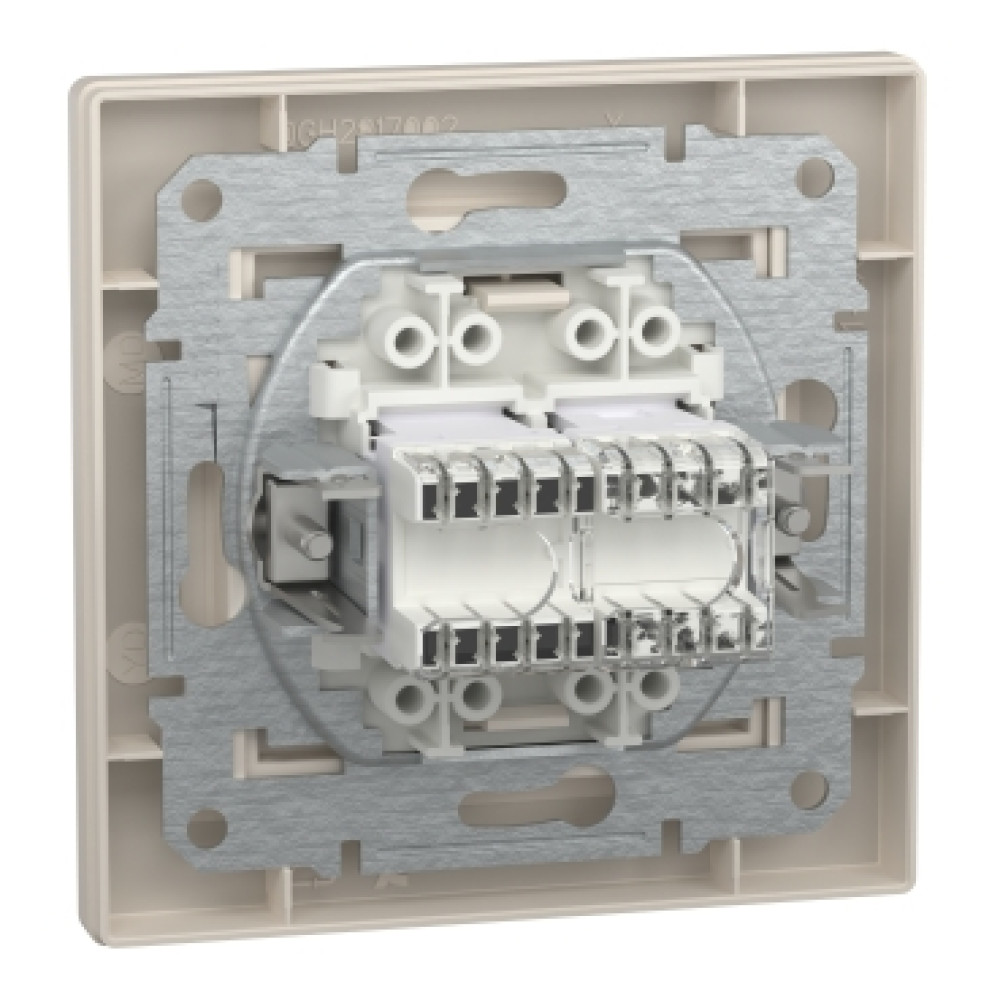 Розетка компьютерная RJ45 cat5e UTP + телефонная RJ11 Schneider Electric Asfora Слоновая кость EPH4900123