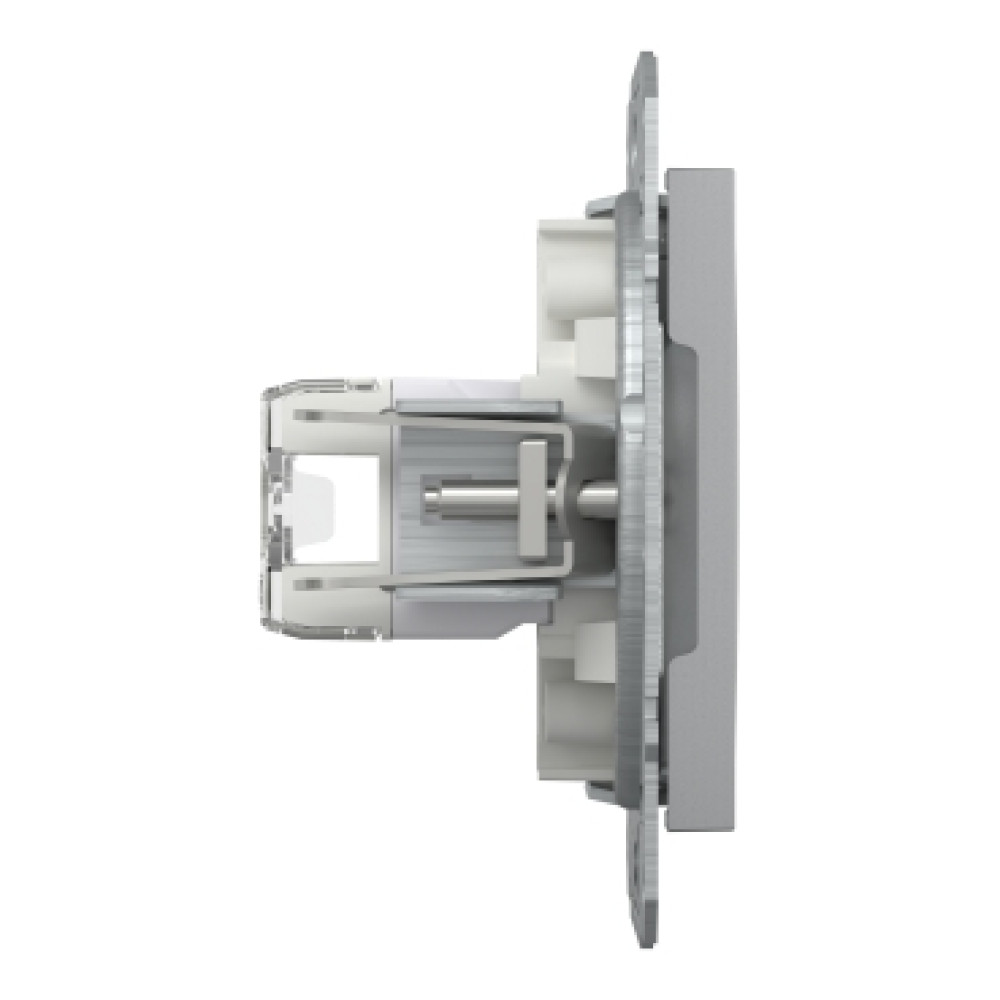 Розетка компьютерная RJ45 cat5e UTP + телефонная RJ11 Schneider Electric Asfora Алюминий EPH4900161