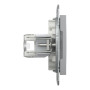 Розетка компьютерная RJ45 cat5e UTP + телефонная RJ11 Schneider Electric Asfora Алюминий EPH4900161