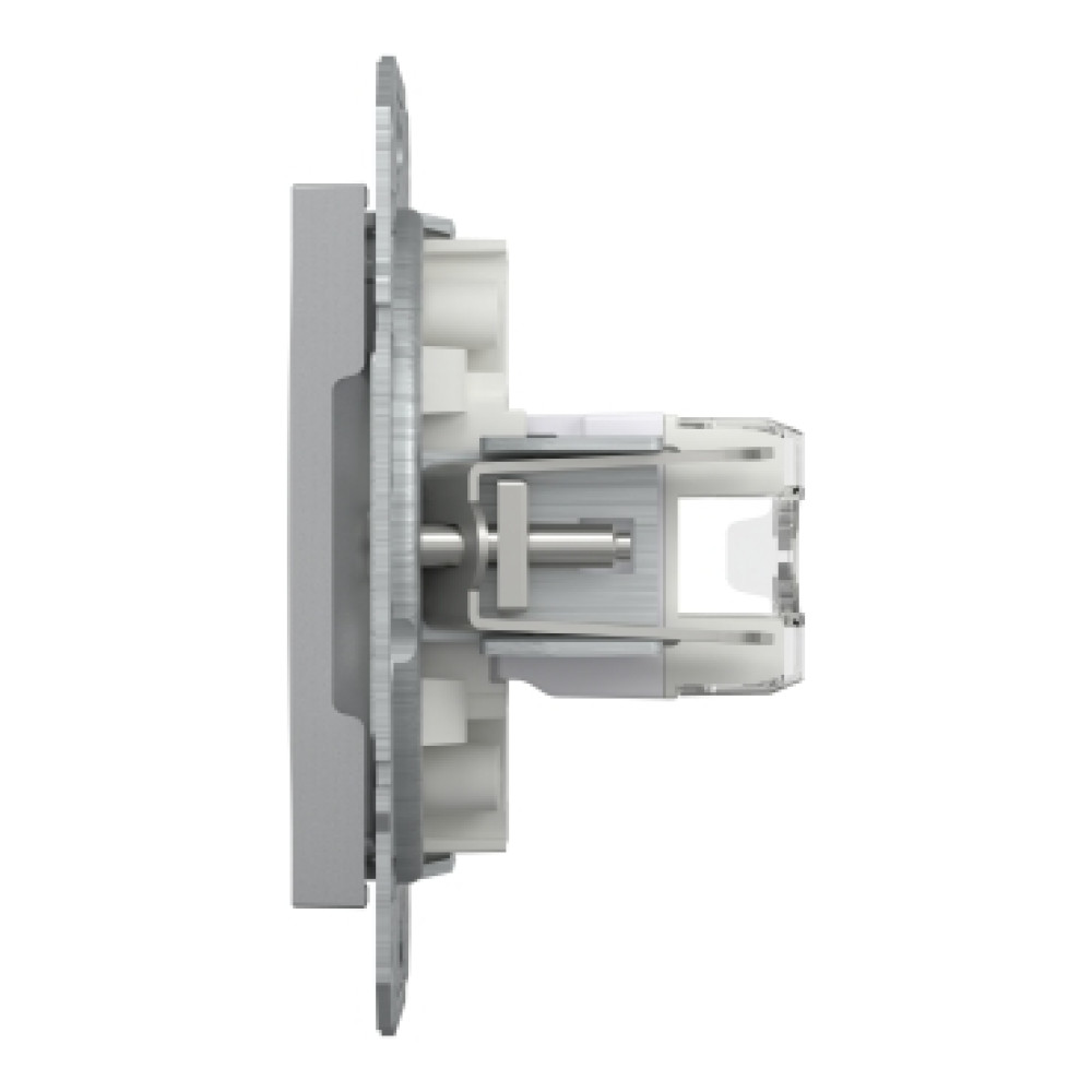 Розетка компьютерная RJ45 cat5e UTP + телефонная RJ11 Schneider Electric Asfora Алюминий EPH4900161