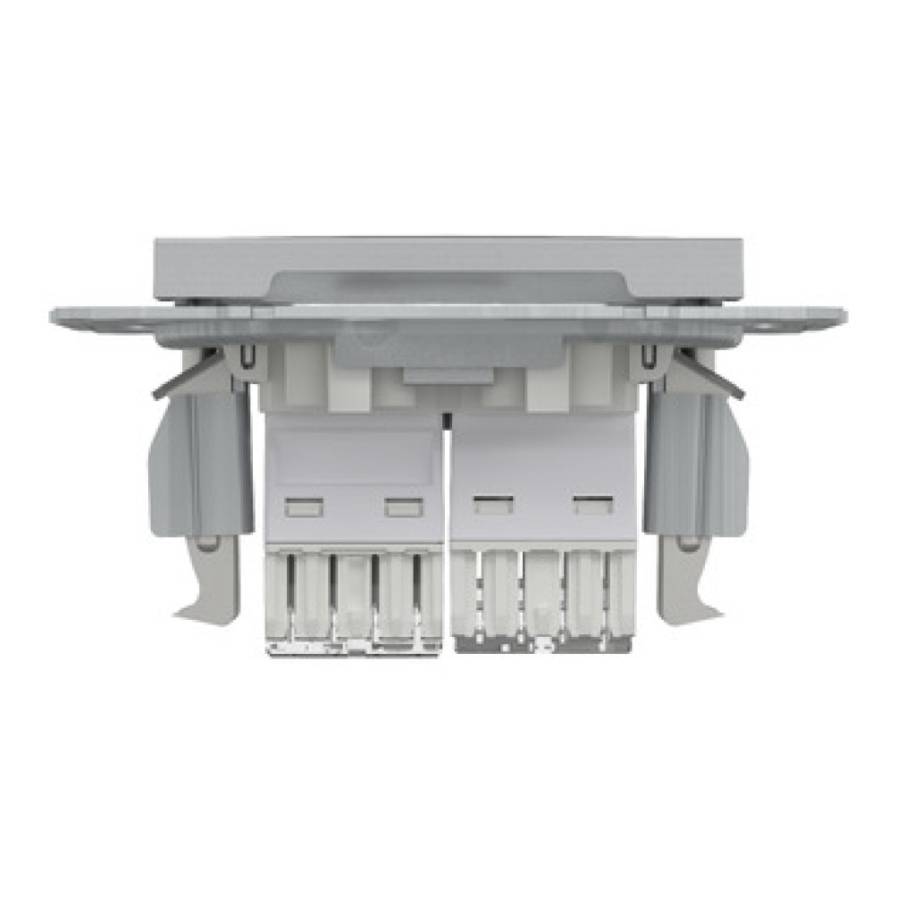 Розетка компьютерная RJ45 cat5e UTP + телефонная RJ11 Schneider Electric Asfora Алюминий EPH4900161