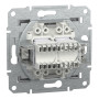 Розетка компьютерная RJ45 cat5e UTP + телефонная RJ11 Schneider Electric Asfora Алюминий EPH4900161