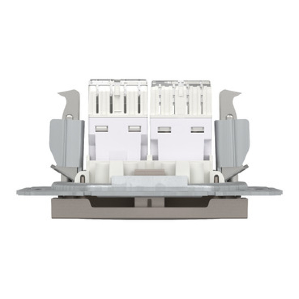 Розетка компьютерная RJ45 cat5e UTP + телефонная RJ11 Schneider Electric Asfora Бронза EPH4900169