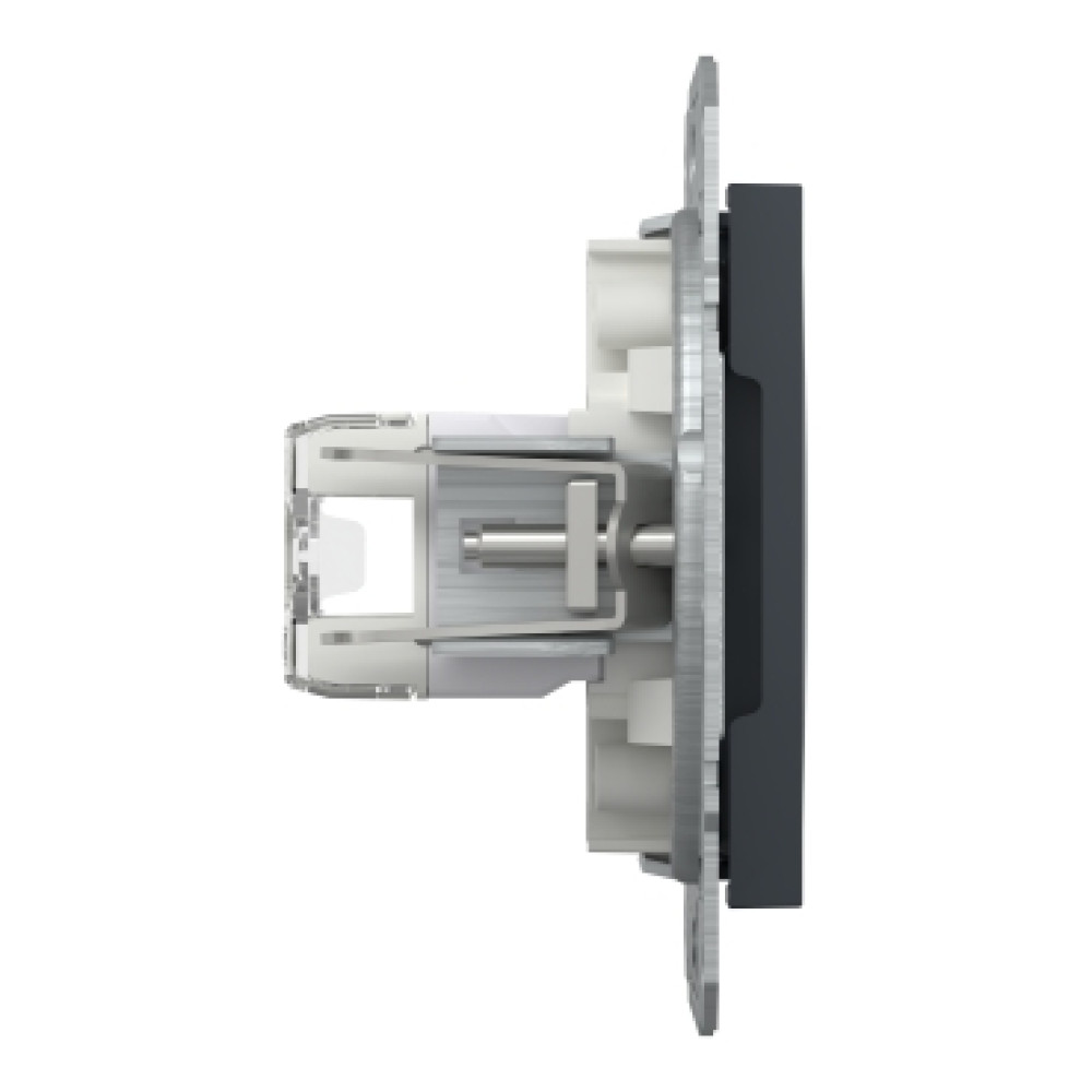 Розетка компьютерная RJ45 cat5e UTP + телефонная RJ11 Schneider Electric Asfora Антрацит EPH4900171