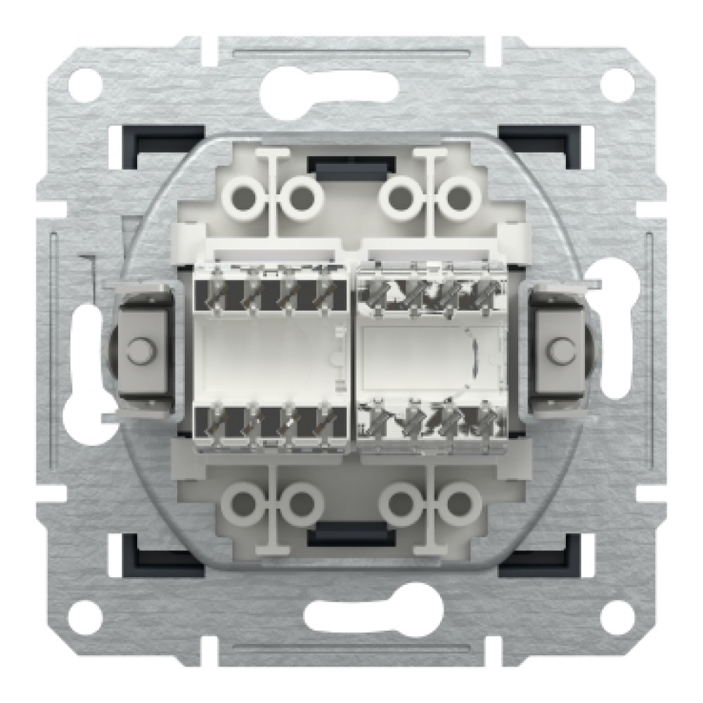 Розетка компьютерная RJ45 cat5e UTP + телефонная RJ11 Schneider Electric Asfora Антрацит EPH4900171