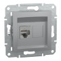 Розетка компьютерная RJ45 cat5e STP Schneider Electric Asfora Алюминий EPH5000161