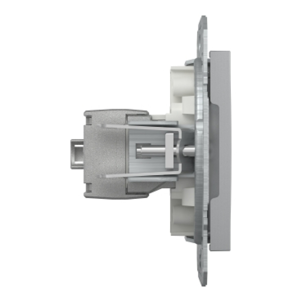 Розетка компьютерная RJ45 cat5e STP Schneider Electric Asfora Алюминий EPH5000161