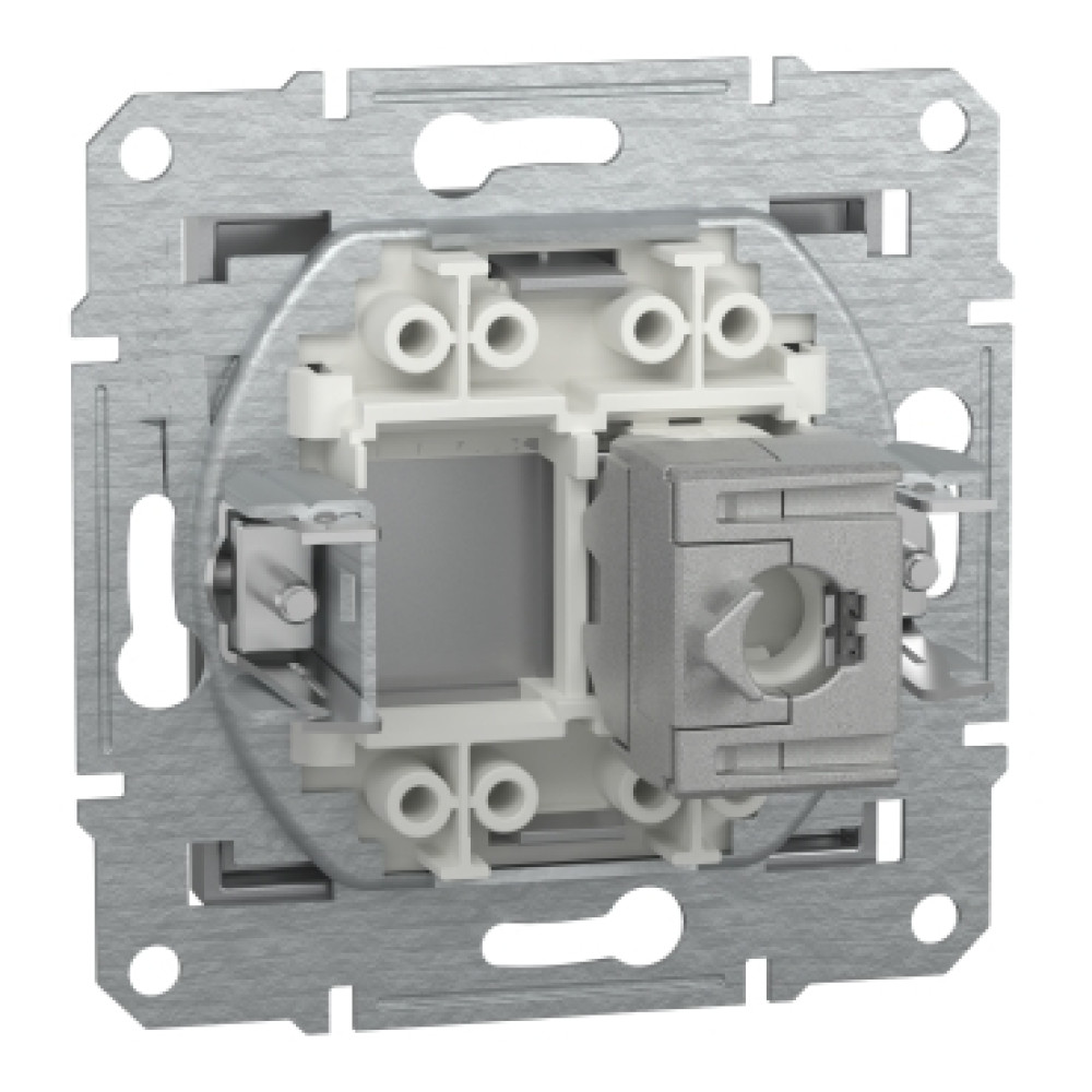 Розетка компьютерная RJ45 cat5e STP Schneider Electric Asfora Алюминий EPH5000161