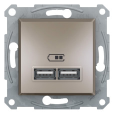 USB розетка 2, 1А Schneider Electric Asfora  10A Бронза EPH2700269
