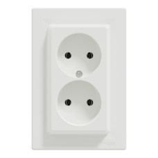 Розетка двойная без заземляющего контакта 16А Schneider Electric Asfora Белый EPH9700121