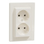 Розетка двойная без заземляющего контакта 16А Schneider Electric Asfora Кремовый EPH9700123