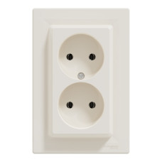 Розетка двойная без заземляющего контакта 16А Schneider Electric Asfora Кремовый EPH9700123