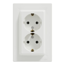 Розетка двойная с заземлением 16А Schneider Electric Asfora Белый EPH9900121