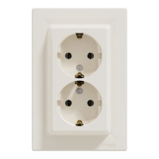 Розетка двойная с заземлением 16А Schneider Electric Asfora Слоновая кость EPH9900123