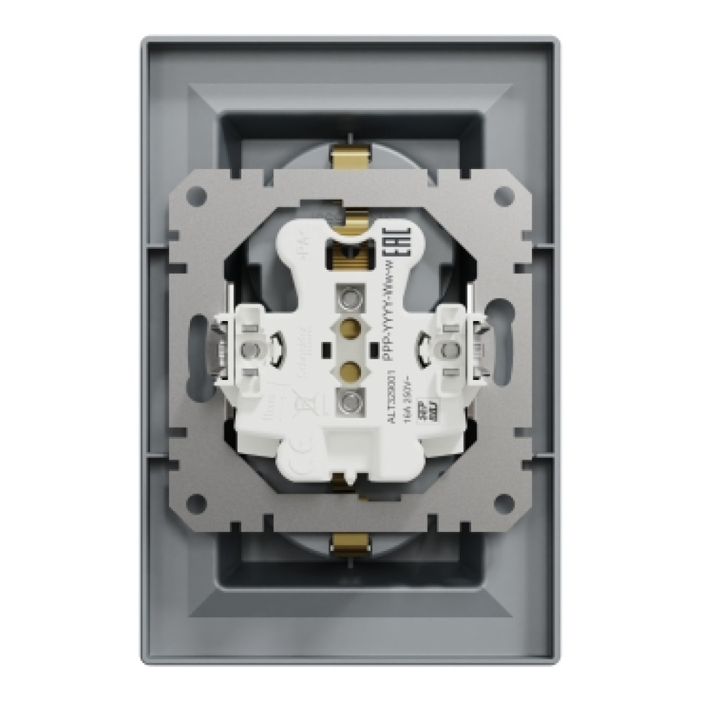 Розетка двойная с заземлением 16А Schneider Electric Сталь EPH9900162