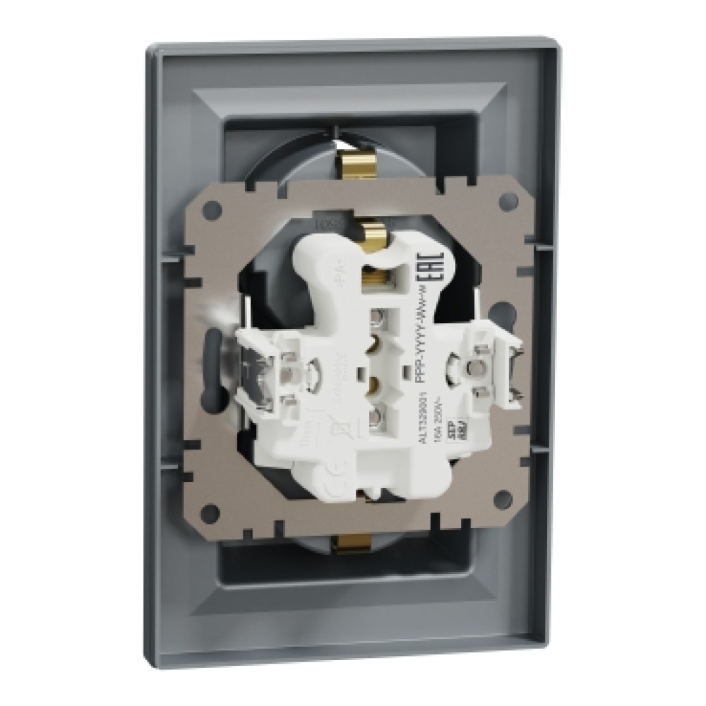 Розетка двойная с заземлением 16А Schneider Electric Сталь EPH9900162