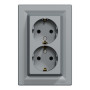 Розетка двойная с заземлением 16А Schneider Electric Сталь EPH9900162 Розетка двойная с заземлением 16А Schneider Electric Сталь EPH9900162