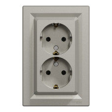 Розетка двойная с заземлением 16А Schneider Electric Антрацит Бронза EPH9900169