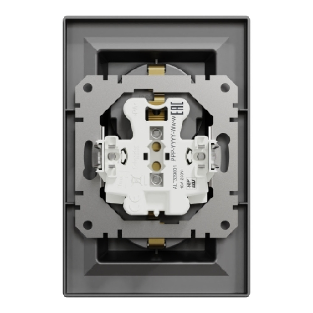 Розетка двойная с заземлением 16А Schneider Electric Антрацит EPH9900171