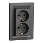 Розетка двойная с заземлением 16А Schneider Electric Антрацит EPH9900171 Розетка двойная с заземлением 16А Schneider Electric Антрацит EPH9900171